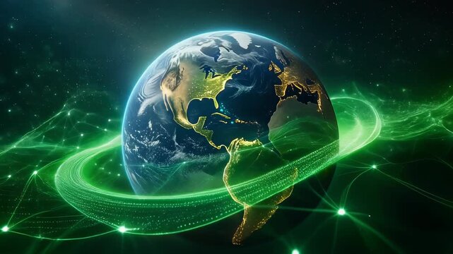 Global Connectivity and Digital Earth Network 4K Generative AI