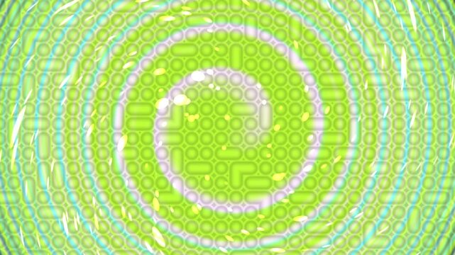 Abstract green and white hypnotic spiral pattern background with pixelated texture.