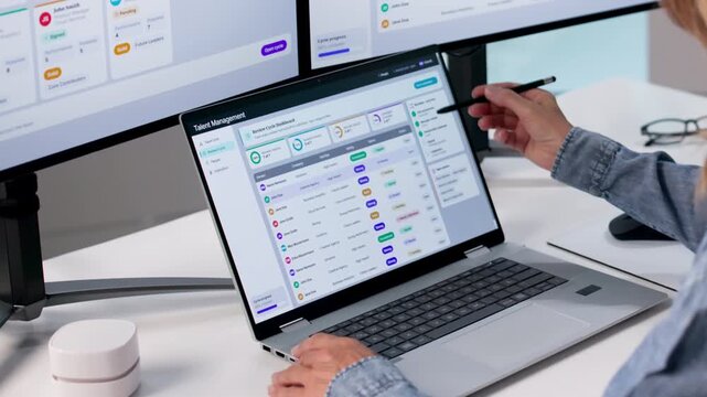 Human Resources Manager Using Laptop