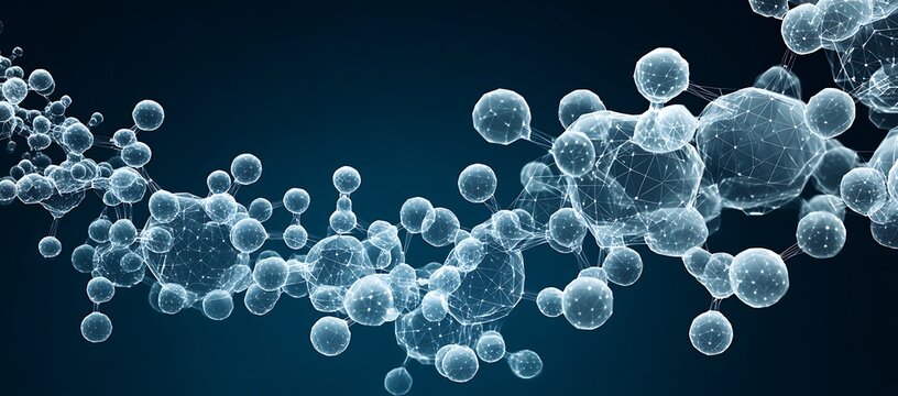 Molecule Atom Model Abstract structure science and medical concept