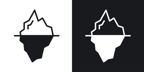 Iceberg icons in solid black and white collection © chandi