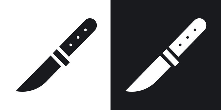 Knife icons in solid black and white collection