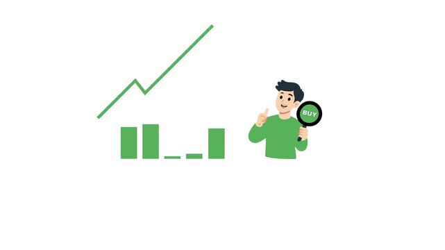 Man holding magnifying glass with MUY text, giving thumbs up, positive gesture