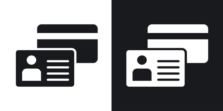 Personal documents icons in solid black and white collection