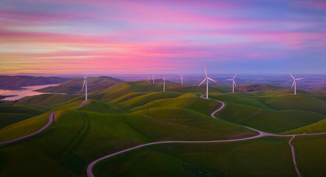 Panorama View of Wind Farm