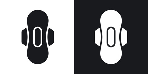 Sanitary pad icons in solid black and white collection © chandi