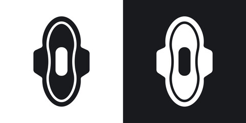 Sanitary pad icons in solid black and white collection © chandi