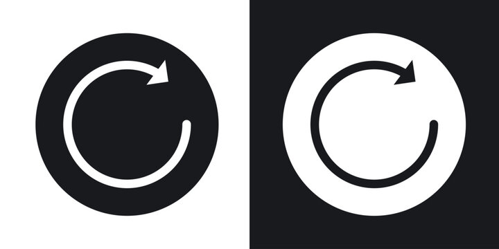 Reload button icons in solid black and white collection