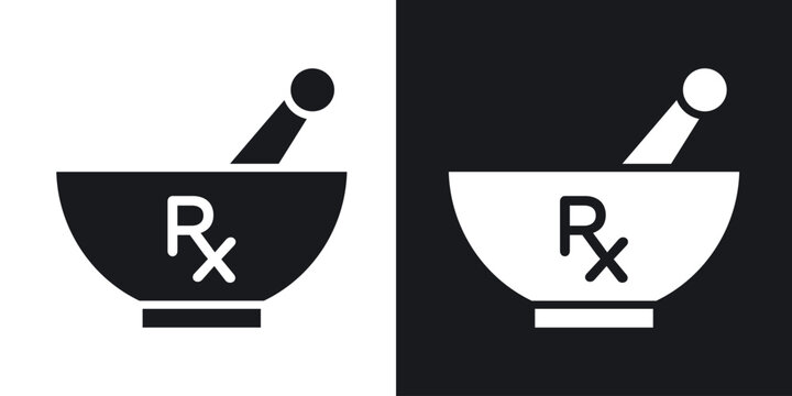 RX icons in solid black and white collection