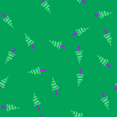 Naklejka premium pattern stylized abstract mushroom featuring a wavy green cap with darker stripes and a vibrant purple stem, creating a playful, psychedelic, and retro cartoon aesthetic