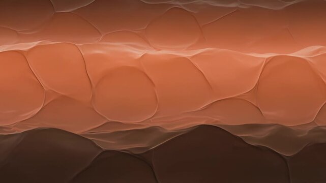 Abstract flowing terracotta landscape with shifting wavy textures