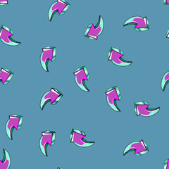 seamless pattern wall graffiti arrow cartoon. mural style, expression creativity, visual iconic wall graffiti arrow sign vector © PikePicture