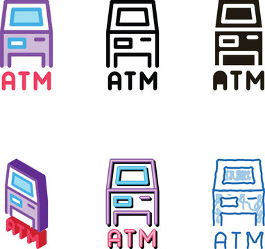 atm terminal icon vector. atm terminal sign. clean color symbol