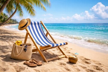 Obraz premium Tropical beach relaxation scene.