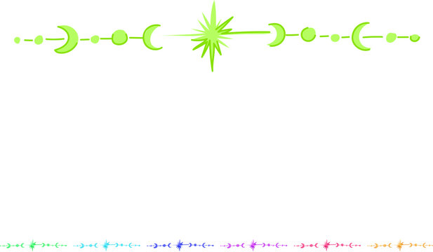 zodiac celestial divider border cartoon. constellation orbit, equator meridian, hemisphere asteroid zodiac celestial divider border sign vector