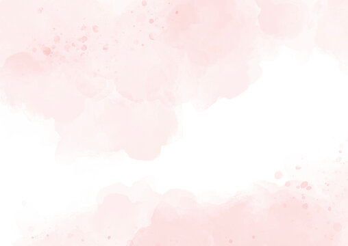 Pastel pink watercolor paint brush stroke background for banner or valentine's day and wedding elements