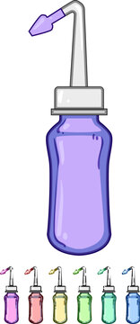 atomizer nasal spray bottle cartoon. solution rinse, irrigation antihistamine, decongestant steroid atomizer nasal spray bottle sign colorful illustration