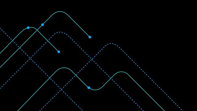 Abstract geometric Circuit connect lines and dots.Simple technology graphic background.Illustration Vector design Network technology and Connection concept.4k motion graphics video animation