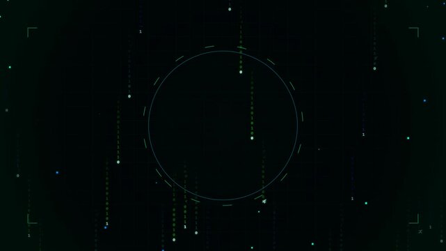 Abstract Digital Network Globe with Data Streams and Particles.