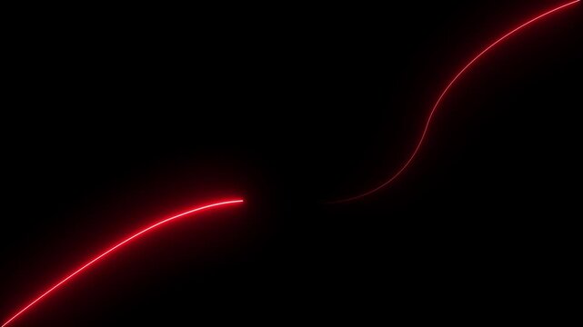 Neon glowing curved upward line graph on dark background representing business growth, financial performance, data analytics and market trend.4k motion graphics video animation