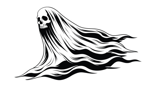 Ghost vector illustration featuring a floating spirit