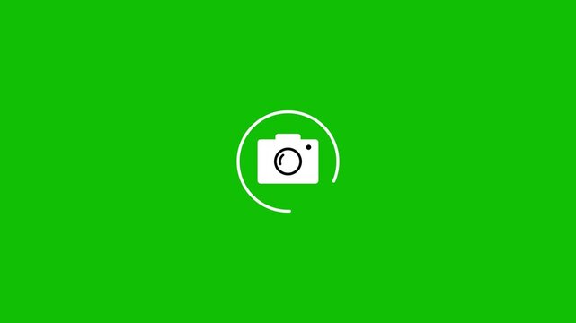 Clean Black Line Art Photography Camera Loading Ring Video Editing Asset