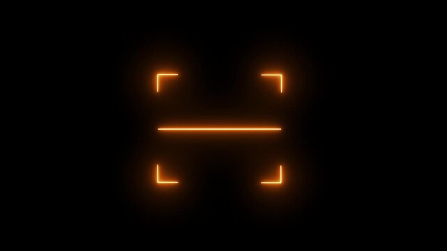 Barcode scanner QR code Neon shine Icon animation isolated on black background.4k motion graphics video animation