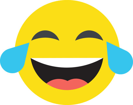 Printlaugh, icon, lol, face, emoticon, happy, concept, flat, emotion, signs, smile, eye, close, symbol, vector, fun, illustration, cheerful, mouth, yellow