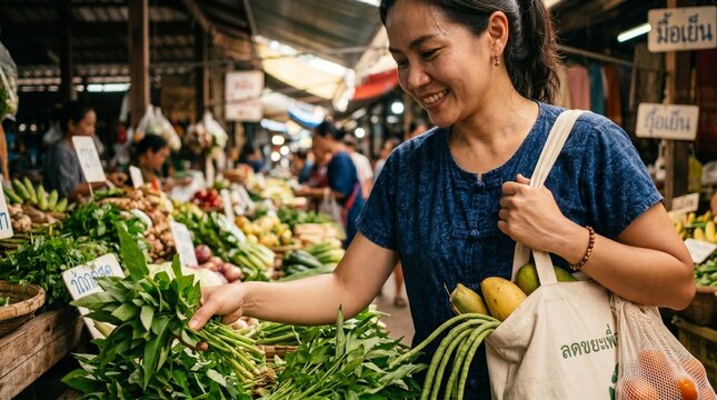 Zero Waste Local Market Shopping