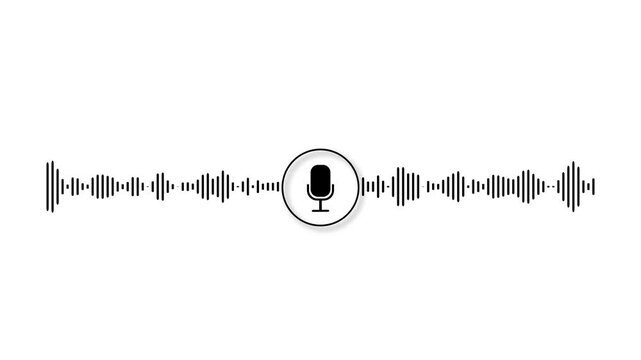 Clean White Audio Waveform Frequency Equalizer on Isolated white Background,with Full Alpha Channel Seamless.