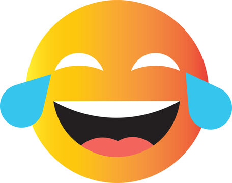 Printlaugh, icon, lol, face, emoticon, happy, concept, flat, emotion, signs, smile, eye, close, symbol, vector, fun, illustration, cheerful, mouth, yellow