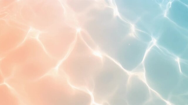 柔らかい肌色と水色の透明感ある水面の背景イメージ背景動画