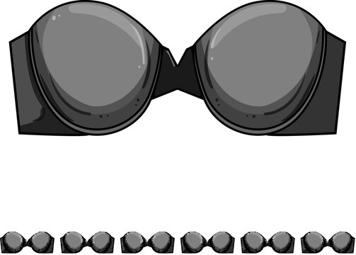 seamless strapless bra cartoon. underwire bandeau, convertible up, adhesive backless seamless strapless bra sign colorful illustration