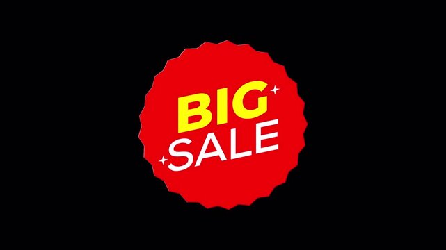 Big Sale Promotional Sticker Animation on Transparent Background