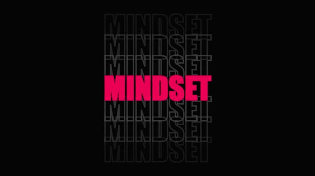 Mindset Typography Animation Modern Kinetic Design for Motivational Social Media Posts and Personal Growth Coaching Content Dynamic Vertical Scrolling Loop