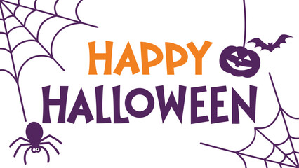 Happy halloween text with spider web and jack o lantern © ruposhi