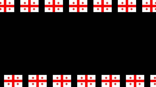 Georgia Flag Black Background Frame - Moving Edge Border Seamless Loop