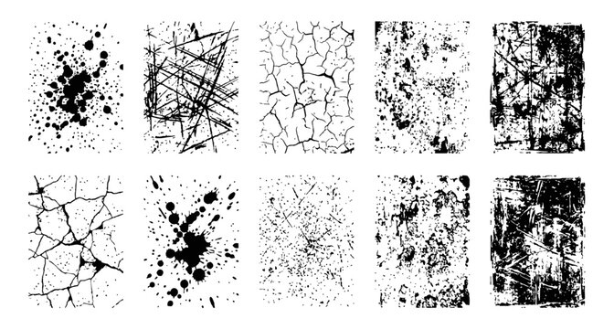 Collection of Distressed Grunge Texture Designs in Black