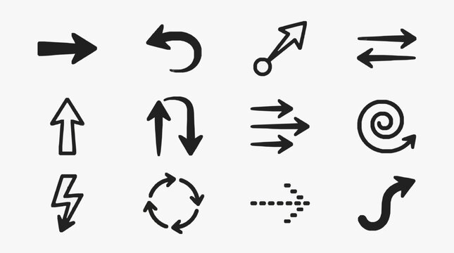 Symbolic Directional Arrows and Motion Icons.