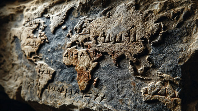 Ancient maps carved in stone depict lost continents ocean currents and trade routes hinting at a prehistoric understanding of geography and navigation globally