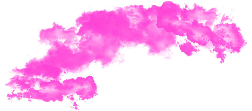 vivid pink cloud smoke vapor overlay texture with fluffy atmospheric mist effect isolated on transparent background for creative design composition
