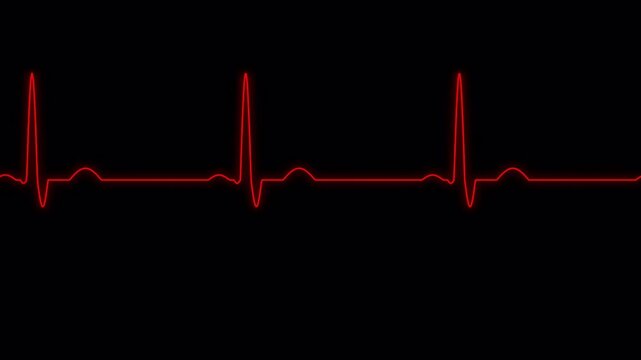 Vital Sign Pulse Monitor Displaying Red EKG Electrocardiogram Heartbeat Rhythm for Cardiology and Healthcare Visualization 4k video