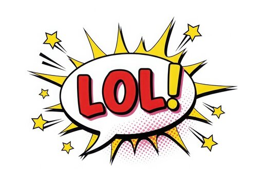 Funny lol speech bubble with stars