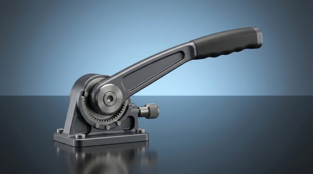 Adjustment lever 3D render, industrial control lever, mechanical tuning handle, precision positioning lever, cam adjustment system, machine control arm