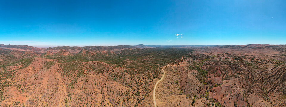 Panoramic Aerial View of Bunyeroo Valley. Flinders Ranges. Australia
