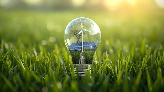 Wind Energy Technology Inside Glass Light Bulb