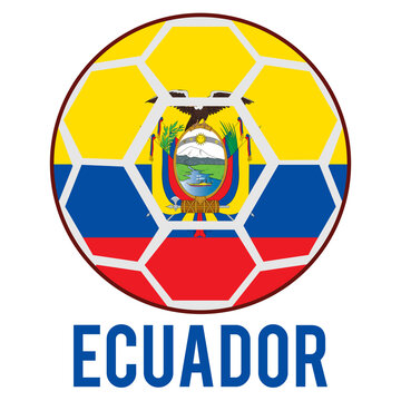 Ecuador Flag on a Soccer Ball Design as a Participant of Soccer World Championship 2026