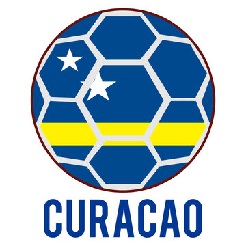 Curacao Flag on a Soccer Ball Design as a Participant of Soccer World Championship 2026