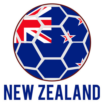 New Zealand Flag on a Soccer Ball Design as a Participant of Soccer World Championship 2026