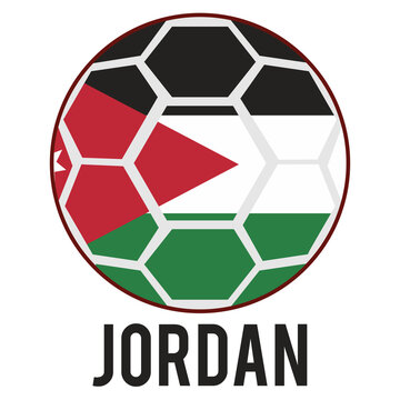 Jordan Flag on a Soccer Ball Design as a Participant of Soccer World Championship 2026